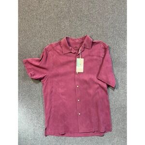 #A049 Tommy Bahama Mens Medium NWT 100% Silk  Pura Vino Napa Embroidered Back